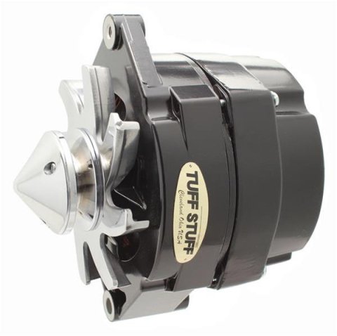 Tuff Stuff Performance Silver Bullet Stealth Black Alternators 7140FBULL12 Alternator, Performance, Bullet, High Amp, GM 10si Case Style, 12 V, 140 Amps, Powdercoated, V-Belt Pulley, Each thumbnail 3