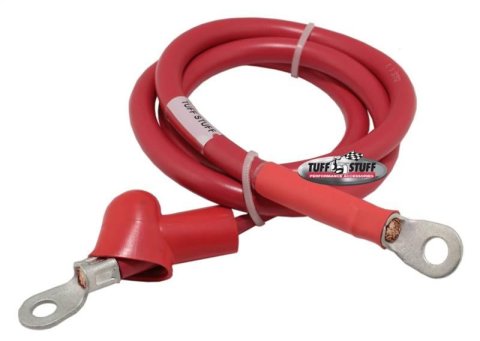 Tuff Stuff Performance Heavy Duty Charge Wires 754436 Alternator Wiring Kits, Wire, Replacement, Duty, 3 ft. Length, 4-gauge, Copper Core, Red Jacket, with Ring Terminals and Boot, Each thumbnail 2