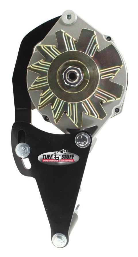 Tuff Stuff Performance Alternator Brackets 7668B Bracket for Chevy SBC Long Water Pump Stealth Black Powder Coated thumbnail 1