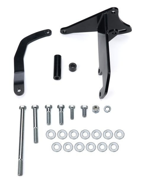 Tuff Stuff Performance Alternator Brackets 7668B Bracket for Chevy SBC Long Water Pump Stealth Black Powder Coated thumbnail 3