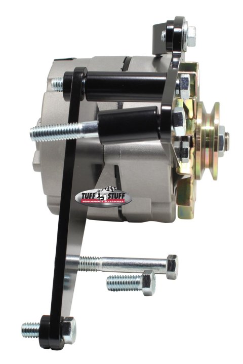 Tuff Stuff Performance Alternator Brackets 7669B Bracket for Chevy BBC Short Water Pump Stealth Black Powder Coated thumbnail 2