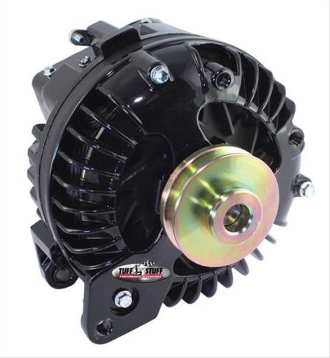 Tuff Stuff Performance High-Amp Output Stealth Black Alternators 9509RFSP and Generators, Alternators, Chrysler Square Back Case Style, 12 V, 130 amps, V-belt Pulley, Chrysler, Dodge thumbnail 2