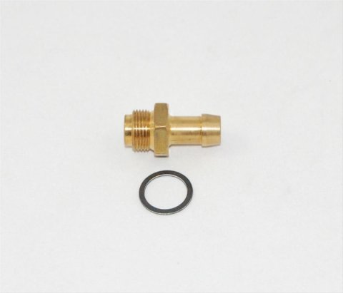 AED Fuel Bowl Fittings 5426 Fitting, Carburetor Inlet, 9/16-24 in. Hose Barb, 3/8 in., Brass, Each thumbnail 1