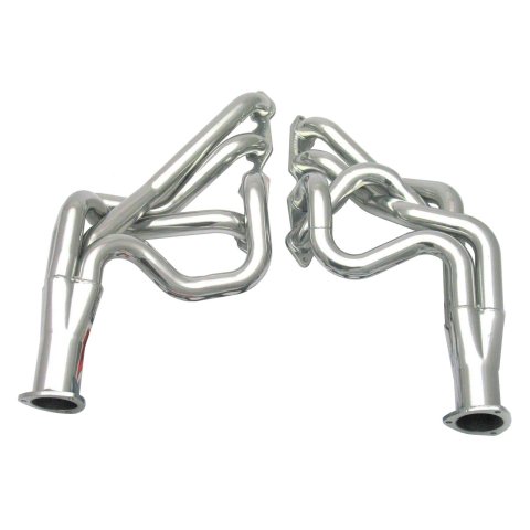 Doug's Headers D319 Headers, Long Tube, Steel, Silver Ceramic Coated, Chevy, Pontiac, Pair thumbnail 1