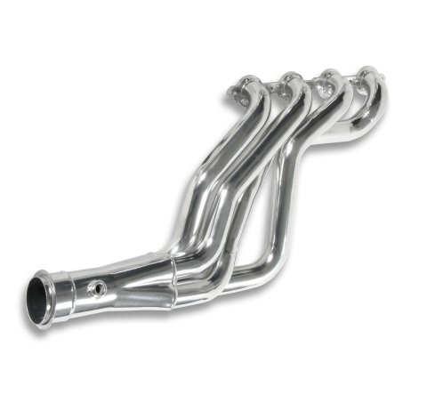 Doug's Headers D3349 Headers, Long Tube One-piece, Steel, Silver Ceramic Coated, Round Port, Buick, Chevrolet, Oldsmobile, Pontiac, Small Block LS, Pair thumbnail 3