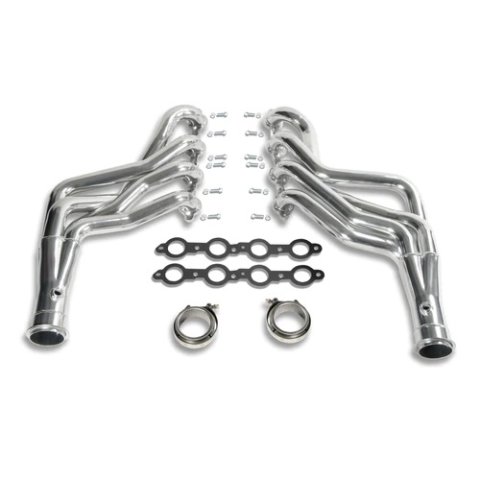 Doug's Headers D3349 Headers, Long Tube One-piece, Steel, Silver Ceramic Coated, Round Port, Buick, Chevrolet, Oldsmobile, Pontiac, Small Block LS, Pair thumbnail 4