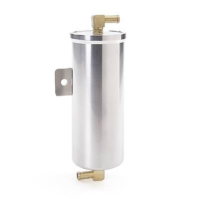 Be Cool Catch Cans 70003 Overflow Tank, 1 Pint, Round, Aluminum, Natural, 3/8 in. Hose Barb Inlet/Outlet, Universal, Each thumbnail 1