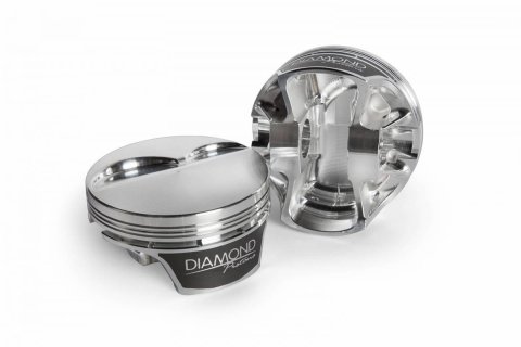 Diamond Pistons Competition Series 11580-R1-8 - 1200HP Rated - 2618 Material - Coated Skirts - Includes Pins and Rings