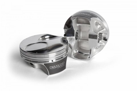 Diamond Pistons Competition Series 23010-8 - 1200HP Rated - 2618 Material - Coated Skirts - Includes Pins and Rings