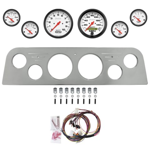 AutoMeter Phantom 60-61 GMC Truck Direct-Fit Billet Panel/Gauge Kit - 3-3/8in. (x2) & 2-1/16in. (x4)
