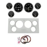 AutoMeter Old Tyme Black 73-79 Ford Truck Billet Panel/Gauge Kit SR- 3-3/8in. (x2) & 2-1/16in. (x4) thumbnail 1