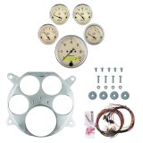 AutoMeter Antique Beige 61-66 Ford Truck Billet Panel/Gauge Kit - 3-1/8in. (x1) & 2-1/16in. (x4) thumbnail 1