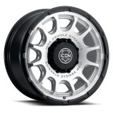 ICON Alloys Rancho 20x9 / 8x170 / 6mm / 5.25in BS Silver MACH w/ Gloss Black Lip Wheel thumbnail 1