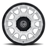 ICON Alloys Rancho 20x9 / 8x170 / 6mm / 5.25in BS Silver MACH w/ Gloss Black Lip Wheel thumbnail 2