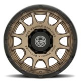 ICON Alloys Rancho 20x9 / 8x180 / 12mm / 5.5in BS Satin Bronze w/ Gloss Black Lip Wheel thumbnail 3