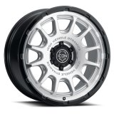 ICON Alloys Rancho 20x9 / 5x5 / -12mm / 4.5in BS Silver Machined w/ Gloss Black Lip Wheel thumbnail 1