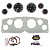 AutoMeter Chrono Chrome 54-55 GMC Truck Billet Panel/Gauge Kit - 3-3/8in. (x2) & 2-1/16in. (x4) thumbnail 1