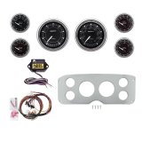 AutoMeter Chrono Chrome 55-59 GMC Truck Billet Panel/Gauge Kit - 3-3/8in. (x2) & 2-1/16in. (x4) thumbnail 1