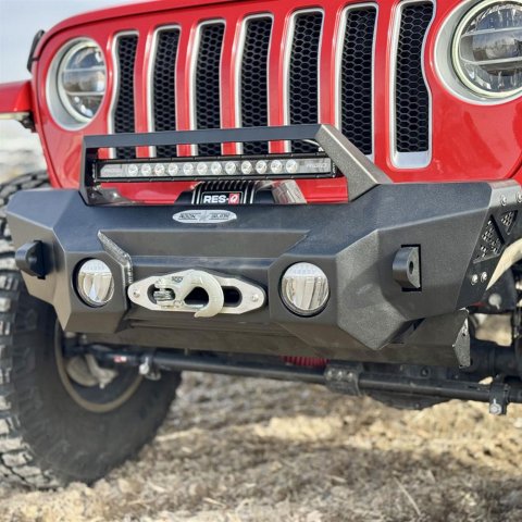 Rock Slide Jeep Wrangler JL & Gladiator JT Appalachian Steel Mid Stubby Bumper w/ Winch Plate thumbnail 2