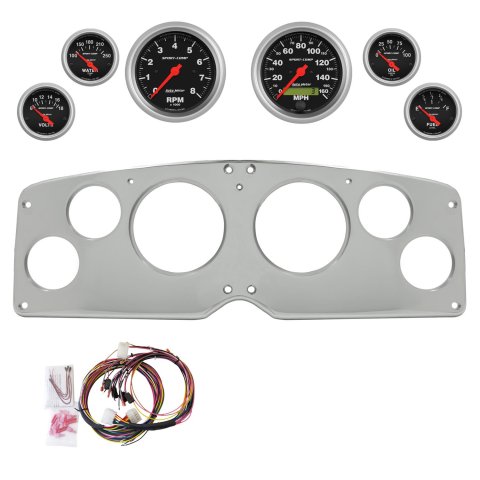 AutoMeter Sport-Comp 54-55 GMC Truck Billet Panel/Gauge Kit - 3-3/8in. (x2) & 2-1/16in. (x4)