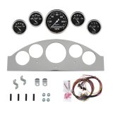 AutoMeter Old Tyme Black 1957 Ford Fairlane Billet Panel/Gauge Kit - 3-1/8in. (x1) & 2-1/16in. (x4) thumbnail 1