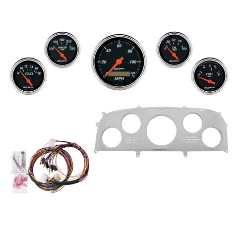 AutoMeter Designer Black 1959 Ford Galaxie Billet Panel/Gauge Kit - 3-1/8in. (x1) & 2-1/16in. (x4)