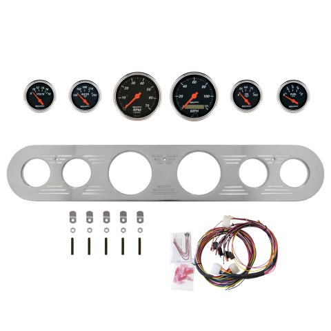 AutoMeter Designer Black 67-72 Ford Truck Billet Panel/Gauge Kit - 3-1/8in. (x2) & 2-1/16in. (x4)