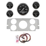 AutoMeter Old Tyme Black 57-60 Ford Truck Billet Panel/Gauge Kit - 3-1/8in. (x1) & 2-1/16in. (x4) thumbnail 1