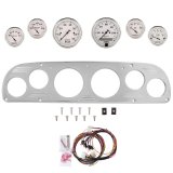 AutoMeter Old Tyme White 57-60 Ford Truck Billet Panel/Gauge Kit - 3-1/8in. (x2) & 2-1/16in. (x4) thumbnail 1