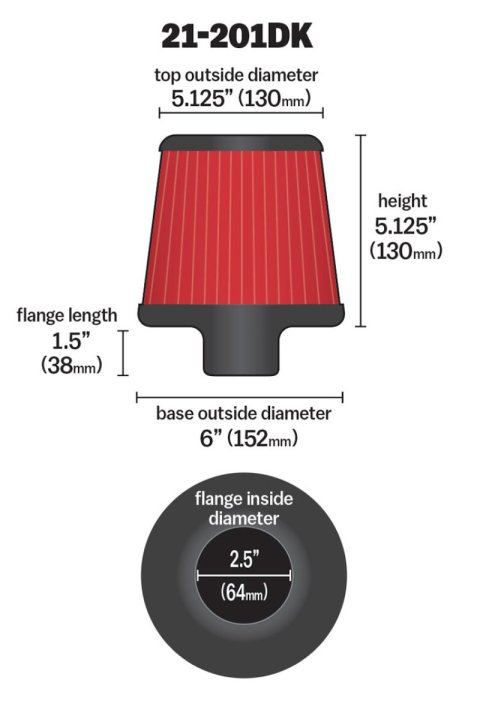 AEM 2.50 in Short Neck 5 in Element Filter thumbnail 5