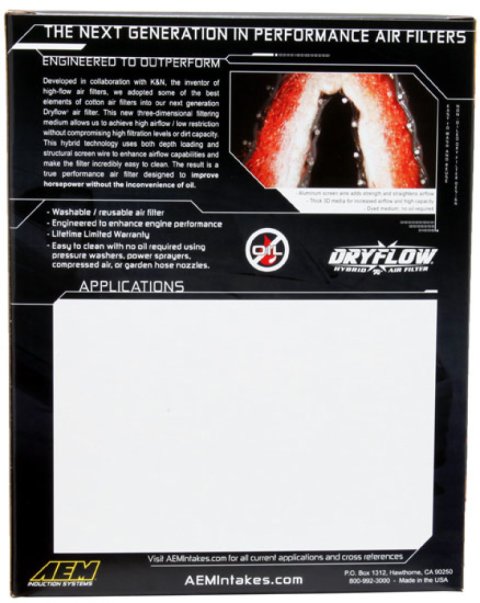 AEM 13-20 Nissan Sentra 1.8L DryFlow Air Filter thumbnail 9