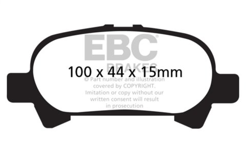 EBC 00-04 Toyota Avalon 3.0 Redstuff Rear Brake Pads thumbnail 2