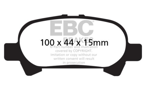EBC 00-04 Toyota Avalon 3.0 Redstuff Rear Brake Pads thumbnail 3