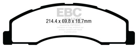 EBC 08+ Ford Econoline E150 4.6 Yellowstuff Front Brake Pads thumbnail 5