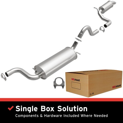 BRExhaust Direct-Fit Exhaust Systems for 2008-2010 GRAND CARAVAN, TOWN & COUNTRY, 2009-2010 ROUTAN - 106-0024 Systems, Direct-Fit, Cat-back, Single, Steel, Aluminized, Rear Exit, Chrysler, Dodge, Volkswagen, Kit