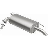 BRExhaust Direct-Fit Steel 2.13 Inch Muffler 106-0308 Mufflers, Direct-Fit, in. Center Inlet/Outlet, Steel, Aluminized, Oval Case, 17.00 in. Case Exterior Length, Lexus, Toyota, Each thumbnail 1