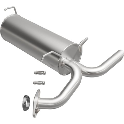 BRExhaust Direct-Fit Steel 2 Inch Muffler 108-0038 Mufflers, Direct-Fit, 2.00 in. Inlet/Outlet, Steel, Aluminized, for Nissan, 1.6L, Each