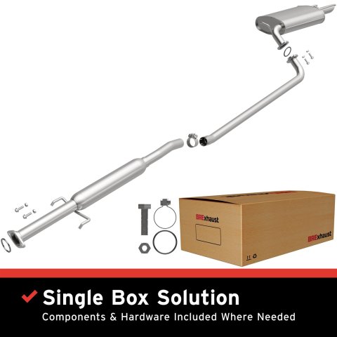 BRExhaust Direct-Fit Exhaust Systems 116-0274 Systems, Direct-Fit, Replacement, OEM Style, Cat-Back, Bolt-On, Stainless Steel, Natural Finish, with Hangers, Hardware, Lexus, Toyota, Kit thumbnail 1
