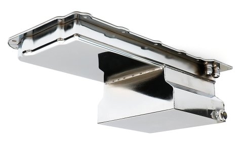 Hamburger's Performance Street LS Swap Oil Pans 0172 Pan, Pan, Street/Strip Style, Wet Rear Sump Style, 7.00 qts. Capacity, Steel, Chrome, Buick, Chevy, GMC, LS, Each
