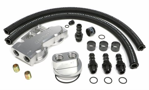 Hamburger's Performance Billet Aluminum Remote Oil Filter Relocation Kits 3384 BILLET TRUE-DUAL OIL FILTER RELOCATION KIT-SB CHEVY & BB CHEVY thumbnail 2
