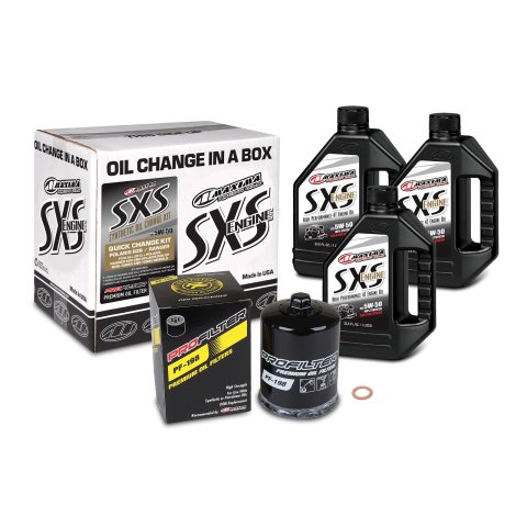 Maxima SXS Oil Quick-Change Kits 90-189013 Motor Change Kit, SxS Quick Change, Canister Style Filter, Black, 3 Liters Synthetic 5W50 Motor Oil, Polaris, Kit thumbnail 1