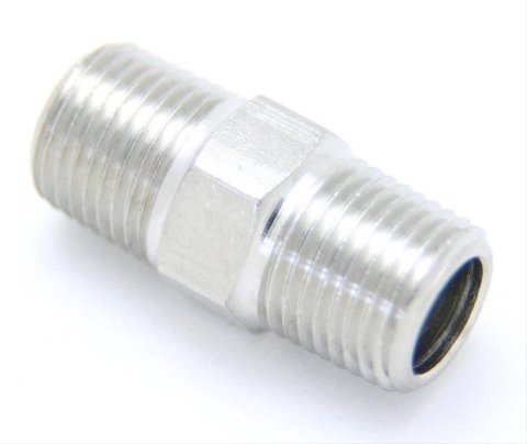 Nitrous Outlet Couplers 00-01100-B Fitting, Coupler, Union, NPT to NPT, Straight, Aluminum, Nickel Plated, 1/8 in. NPT, 1/8 in. NPT, Each