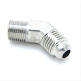 Nitrous Outlet AN to NPT Adapter Fittings 00-01251-B Fitting, Adapter, NPT, 45 Degree, Aluminum, Nickel Plated, -4 AN, 1/8 in. NPT, Each thumbnail 1