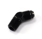 Nitrous Outlet AN to NPT Adapter Fittings 00-01255 Fitting, Adapter, NPT, 45 Degree, Aluminum, Black Anodized, -6 AN, 1/4 in. NPT, Each thumbnail 2