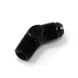 Nitrous Outlet AN to NPT Adapter Fittings 00-01255 Fitting, Adapter, NPT, 45 Degree, Aluminum, Black Anodized, -6 AN, 1/4 in. NPT, Each thumbnail 3