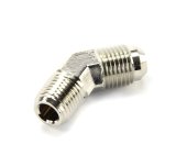Nitrous Outlet AN to NPT Adapter Fittings 00-01255-B Fitting, Adapter, NPT, 45 Degree, Aluminum, Nickel Plated, -6 AN, 1/4 in. NPT, Each thumbnail 3