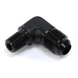 Nitrous Outlet AN to NPT Adapter Fittings 00-01352 Fitting, Adapter, NPT, 90 Degree, Aluminum, Black Anodized, -6 AN, 1/8 in. NPT, Each thumbnail 3