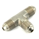 Nitrous Outlet Tee Fittings 00-01434-B Fittings, Brass, Nickel Plated, -3 AN Male Threads, Each thumbnail 3