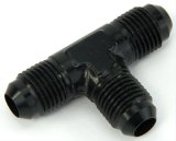 Nitrous Outlet Tee Fittings 00-01436 Fittings, Aluminum, Black Anodized, -6 AN Male Threads, Each thumbnail 2