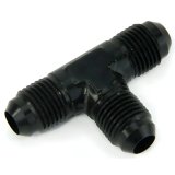 Nitrous Outlet Tee Fittings 00-01436 Fittings, Aluminum, Black Anodized, -6 AN Male Threads, Each thumbnail 3